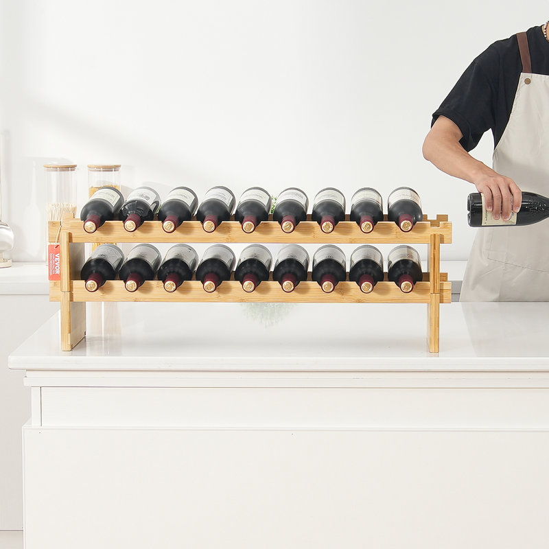 Wine Bottle Rack Satin Nickel, 27.4cm H x 85.1cm W x 24.9cm D