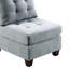 Modulaire - Gris 2Pc: Tissu semblable au lin et chaises en bois 2Pc: Chaine de chaise