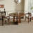 Round Dining Table for 4 Farmhouse Kitchen Table with Wood Grain Finish 29.92"H x 47.24"W ​​