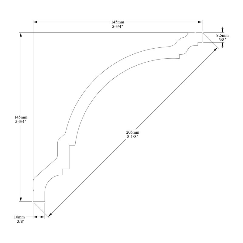 5-3/4 in x 5-3/4 in x 78-3/4 in Primed White Plain Polystyrene Crown Moulding