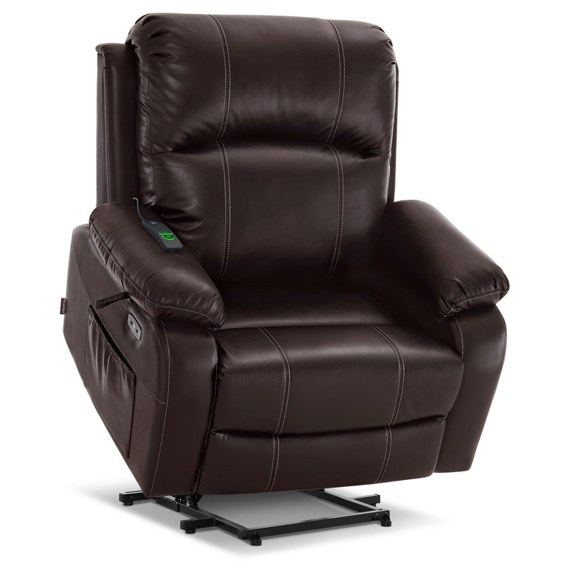Fauteuil inclinable électrique lève-personne Pantazi , Similicuir brun foncé
