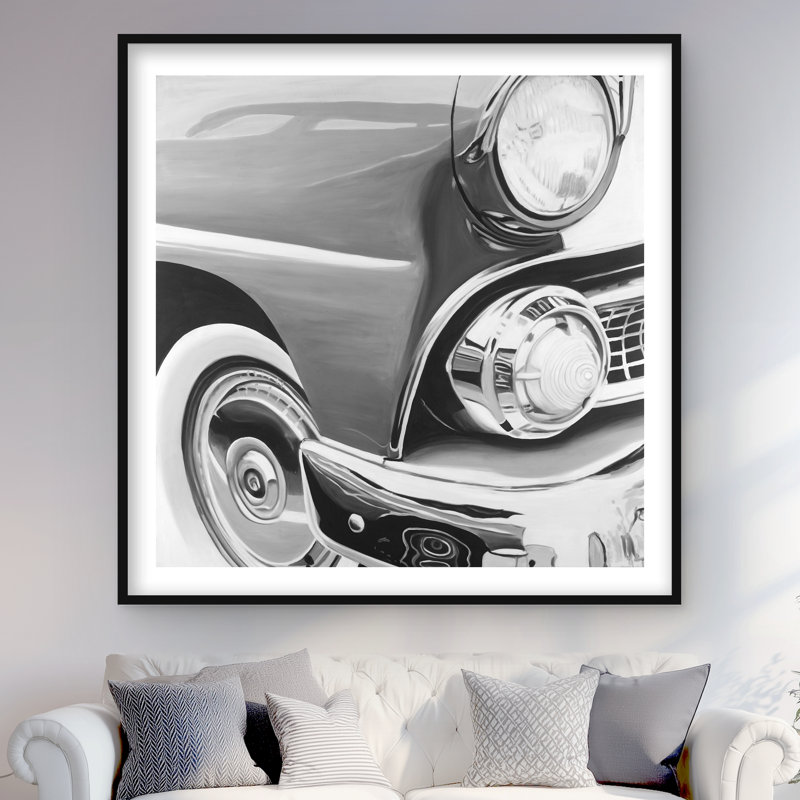 Beautiful Old Car - Reproduction matte encadrée pour homme, Noir
