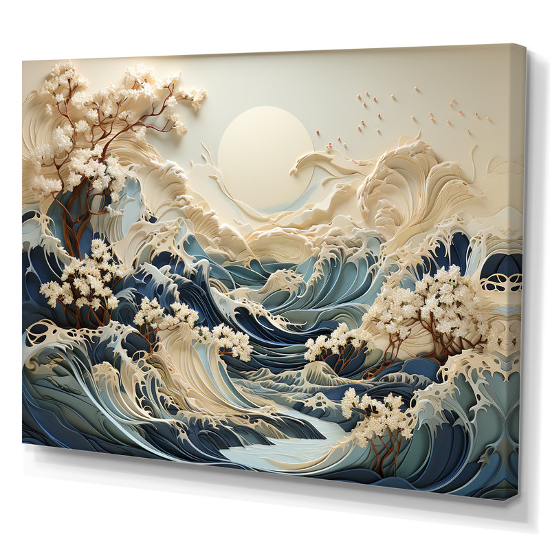 Vagues de sérénité I, H 34 po x l 44 po x P 1,5 po, Toile tendue