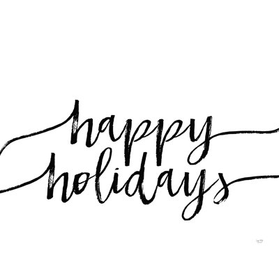 «Happy Holidays», art textuel sur toile tendue