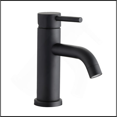 Robinet de salle de bain monocorps conforme à l'ADA - robinet cascade en acier inoxydable de 6,57 po de hauteur noir mat