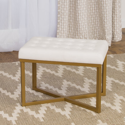 Mikey 24'' Wide Velvet Tufted Rectangle Standard Ottoman