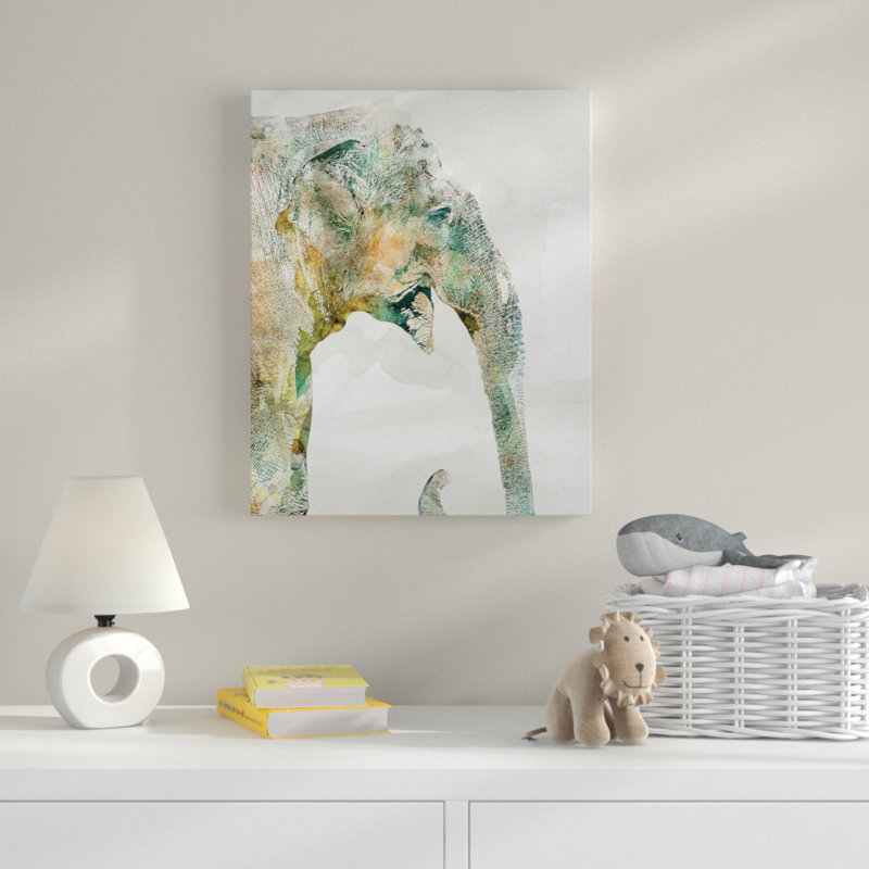 « africain éléphant », reproduction sur toile tendue, H 40 po x l 30 po x P 1,5 po