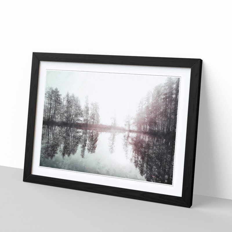 Foggy Sunrise in Germany - Picture Frame Graphic Art Print, 24cm H x 33cm W x 2cm D, Black Framed