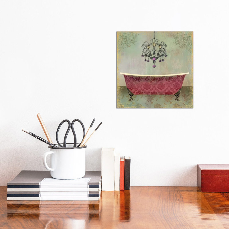 Boudoir Bath II - Wrapped Canvas Painting, 30.48 cm H x 30.48 cm W