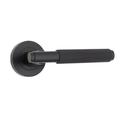 Connaught Knurled Lever on Rose Matt Black