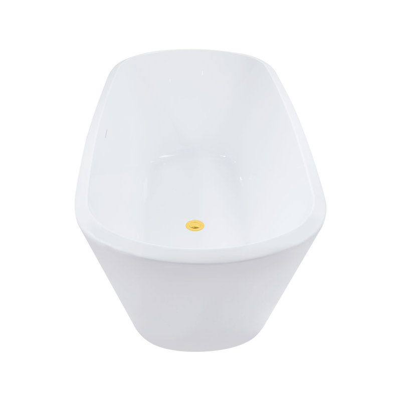 1501.1mm x 718.8mm Soaking Acrylic Bathtub, Polished Gold