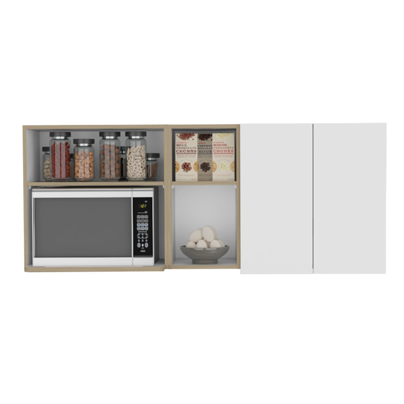 Nucla Wall Cabinet, Kitchen, White/Light Oak