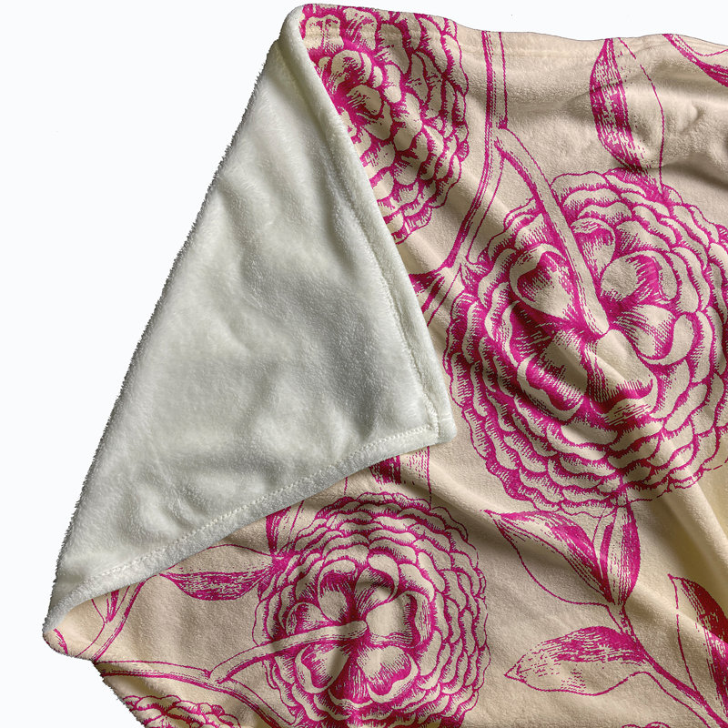 Couverture polaire fleurs antiques, L 60 po x L 80 po, Orchidée
