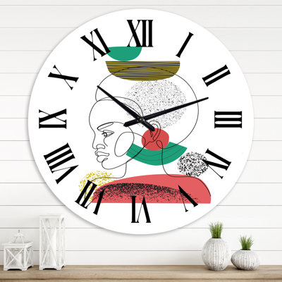 Portrait d'une ligne de femmes afro-américaines II - horloge murale moderne
