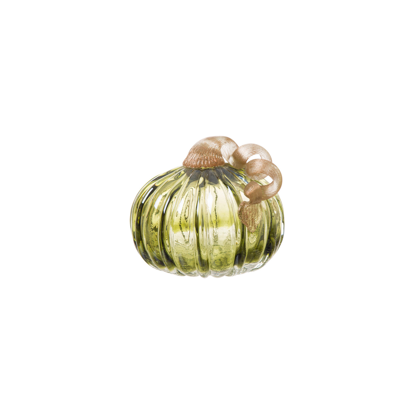 Crackle Glass Pumpkin, Green