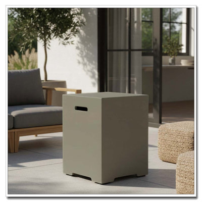 Propane Tank Cover Table, Outdoor Cylinder Hideaway Table for Gas Fire Pit and Gas Griddle, Outdoor Side Table for Fire Pit