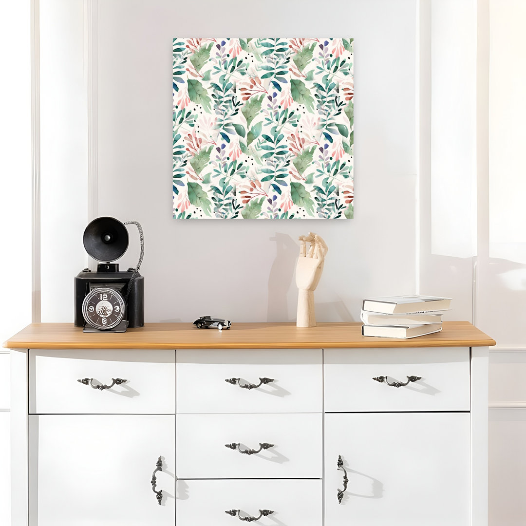 Botanical Watercolor Leaves Abstract Contemporary Flower Nature Wall Art Print