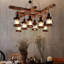 Forme de bateau en bois rétro couleur grain de bois, tête de lampe modèle: E26, 8 sans source de lumière; Convient au salon, à la chambre à coucher, au couloir et au vestibule