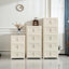 Armoire de rangement 19,69 "à 5 tiroirs latéraux pliables avec porte magnétique, armoire de rangement en plastique avec roues-1100223782
