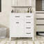 Meuble-lavabo contemporain avec lavabo en céramique et tiroirs à fermeture en douceur