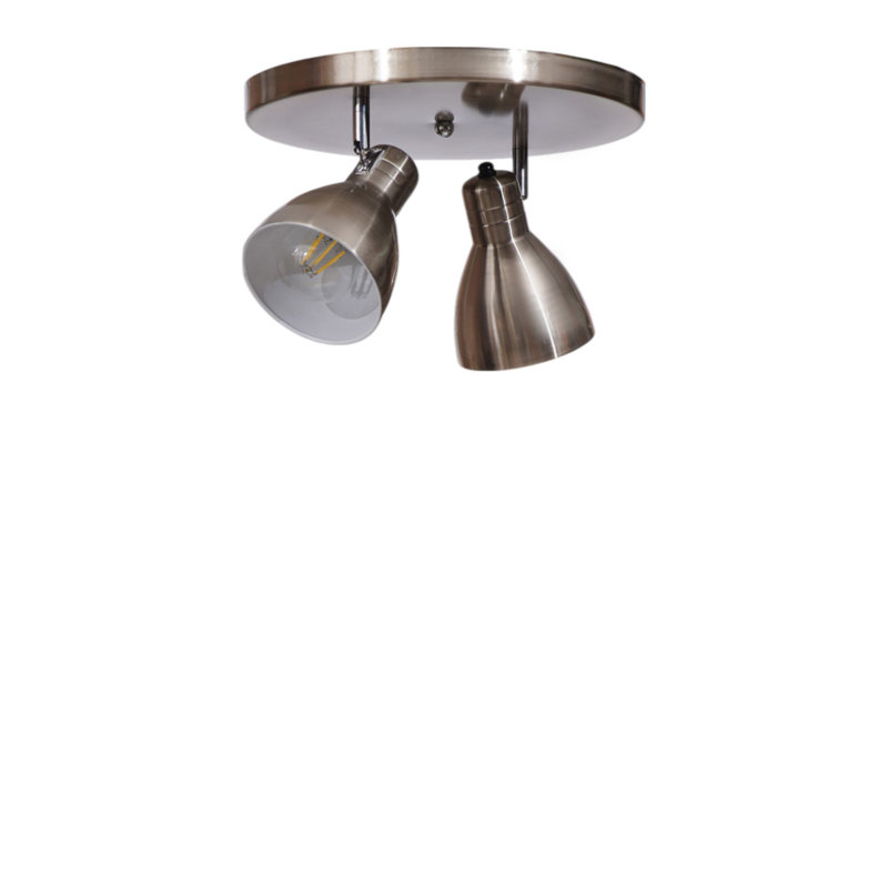 Élégant lustre en chrome, structure en métal, 8,7 po x 6,7 po | Hauteur totale: 7,9 pouces | 2 x douille E27 (40 W maximum), ampoule non incluse | Conception moderne pour la salle à manger, le salon et le vestibule, indice de protection IP20