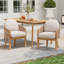 Samir Outdoor Acacia Wood Dining Chairs With Woven Rope & Cushions