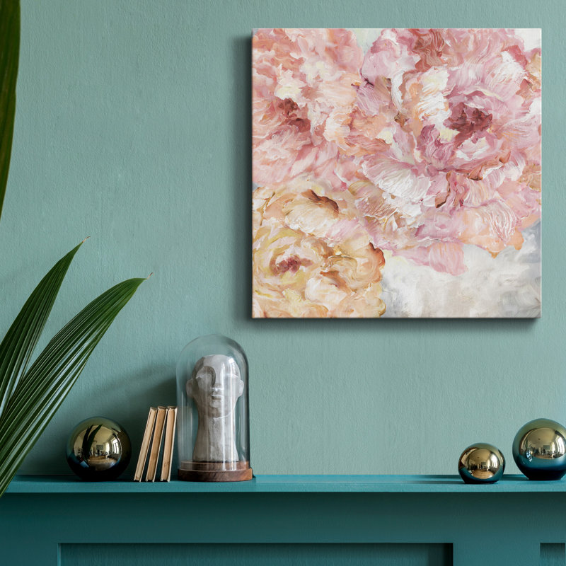 Contemporary Peony I, reproduction d'art sur toile tendue, H 16 po x l 16 po x P 1 po