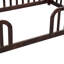Lit simple au sol avec entrée centrale et garde-corps, structure en bois de pin pour enfants Montessori gris-129891711-129891713