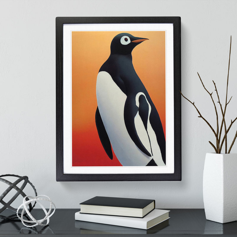 XV1022-4985X View Of The Penguin - Single Picture Frame Print, Black, 46cm H x 34cm W