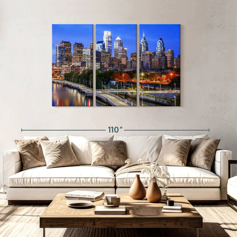 Sebbie Philadelphia Blue Hour, 48" H x 74" W