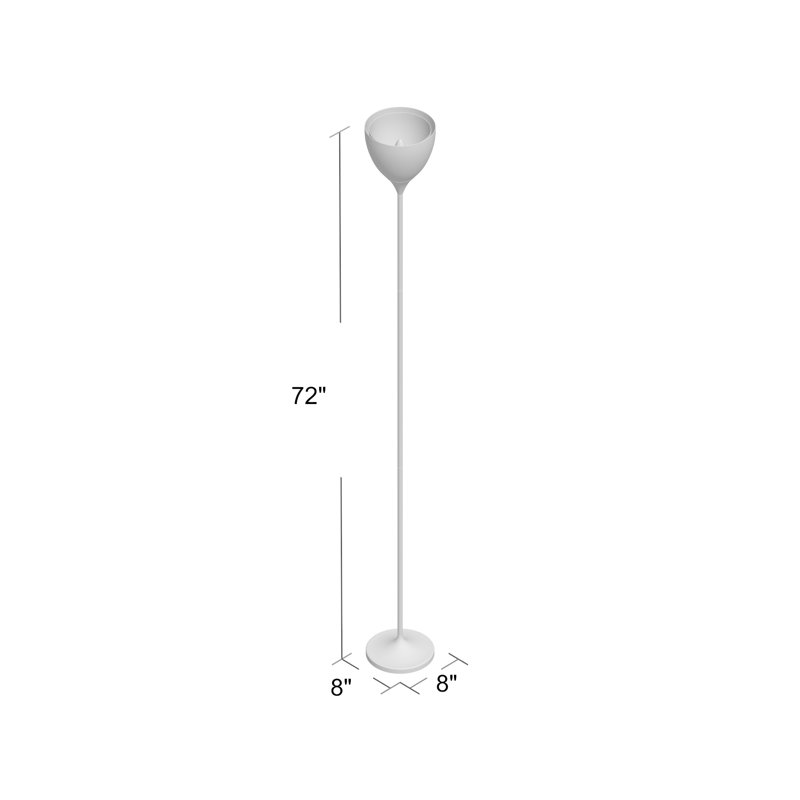 Lally 72'' Torchiere Floor Lamp, Black Nickel
