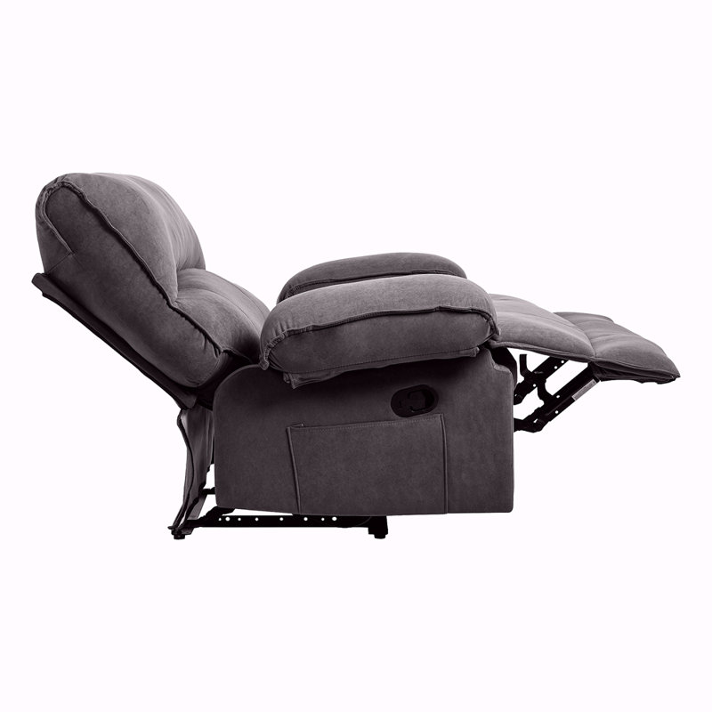 Oversized Manual Recliner Chair Sofa For Living Room, Gray