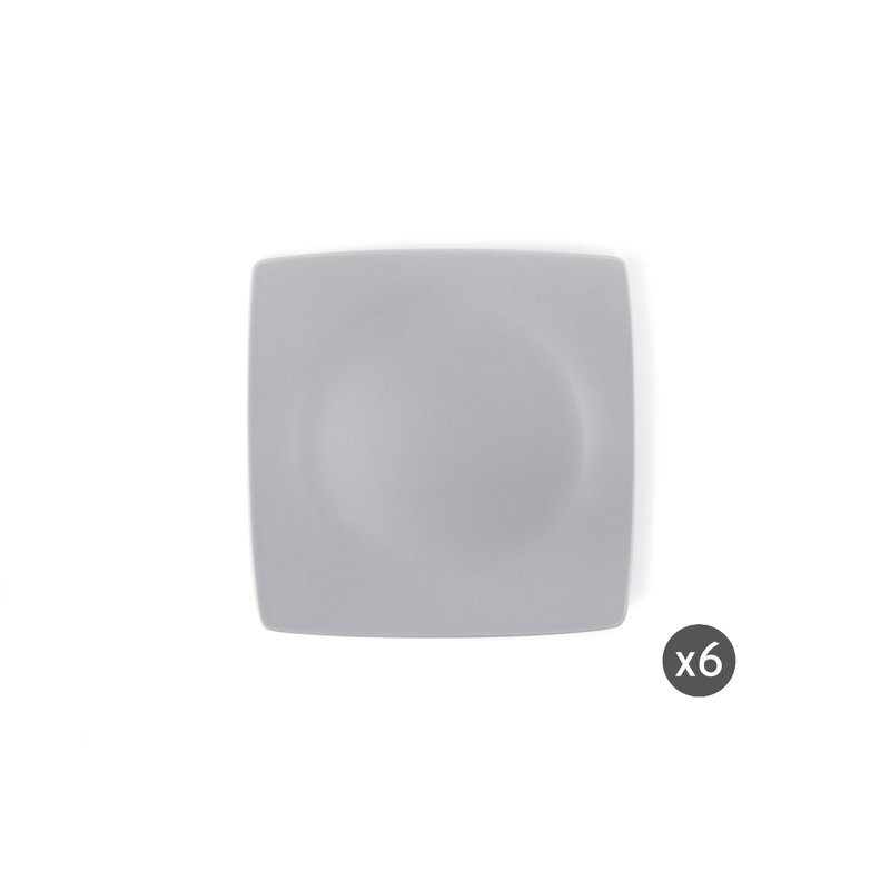 Excelsa Eclipse Set Of 6 Dinner Plates, Grey