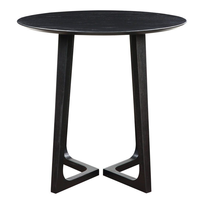 Counter Height Ash Solid Wood Dining Table, Black Ash