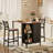 Industrial Style 3 Pieces Counter Height Dining Table Set With Storage Shelves, 41.3’’L Rectangular Dining Table With 2 Dining Chairs For Compact Kitchen Or Dining Room-666854241-666854243