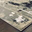 Tapis abstrait noir, or et gris tissé à la machine 4 pi x 6 pi résistant aux taches