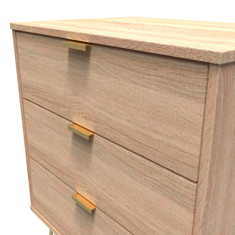 Beranda 3 Drawer Chest (Ready Assembled), Bardolino Oak