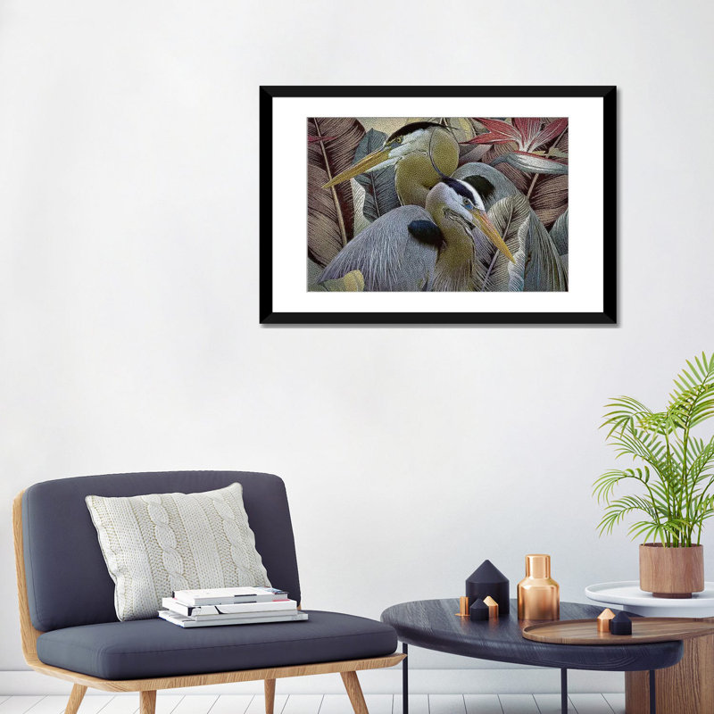« two to tango », reproduction d’impression sur toile tendue, H 24 po x l 32 po x P 1 po, Papier d'art encadré noir, Blanc