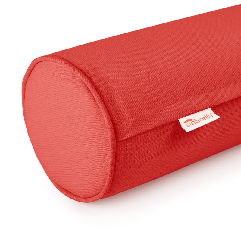 Austin Horn Classics Sunbrella Zippered Neck Roll Bolster, Red