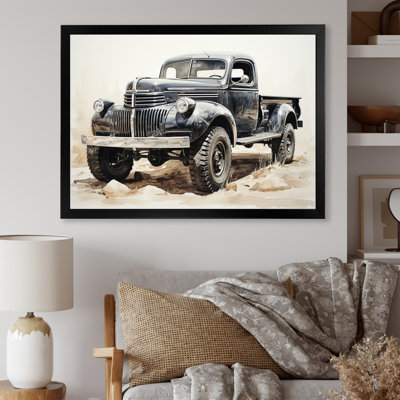 " Minimalist Pickup Truck Monochrome "