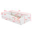 Lit plateforme tapissier pour enfants avec garde-corps et station de charge, cadre de lit simple pour enfants