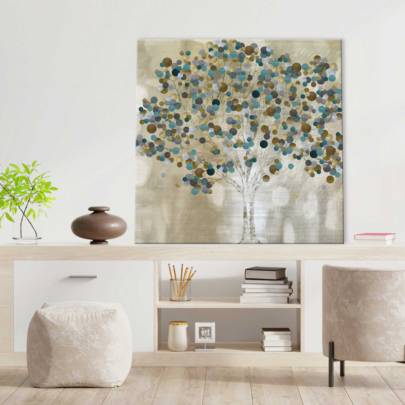 «A Teal Tree (Square)» par Katrina Craven, reproduction, Toile tendue, H 24 po x l 24 po x P 1,5 po