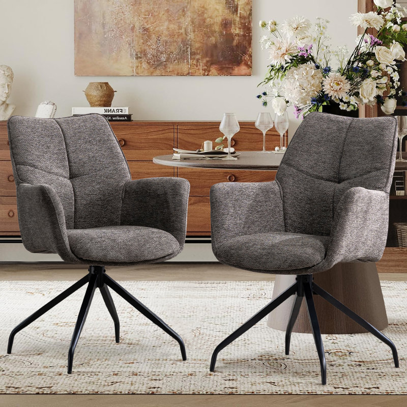 Chaise pivotante rembourrée Modern, Gris foncé