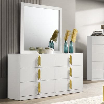 Newcastleton 6-Drawer Dresser With Mirror