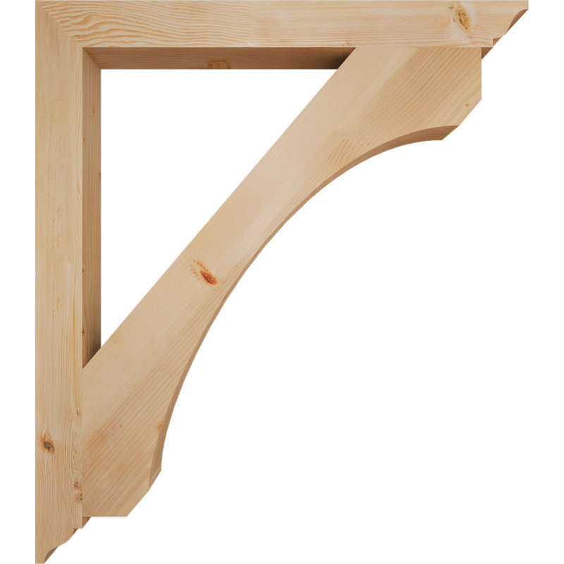 Support en bois rustique traditionnel BKTLEC01, Douglas (lisse), H 48 po x l 3,5 po x P 42 po