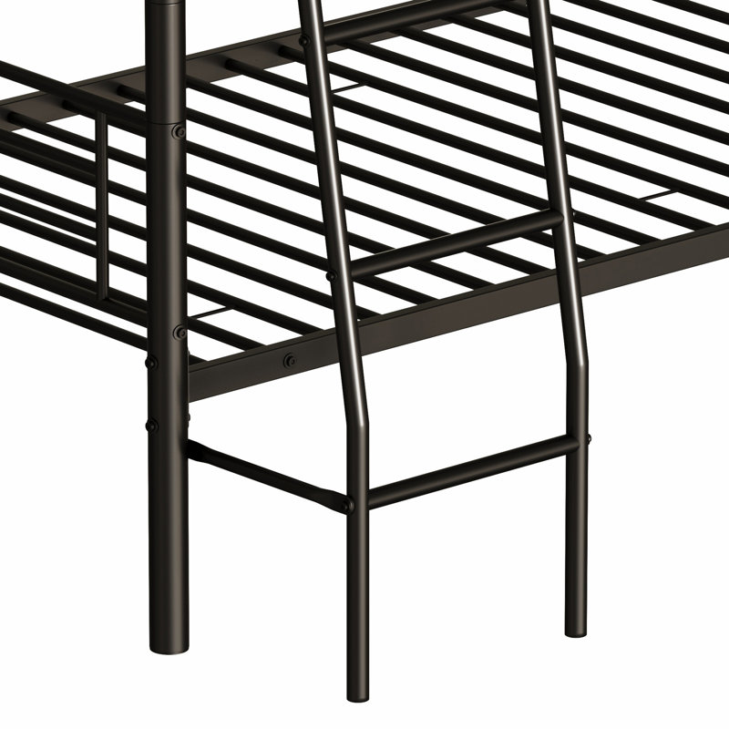 Bedroom Dormitory Metal Triple Bunk Bed Can Be Disassembled Into Three Beds, Black