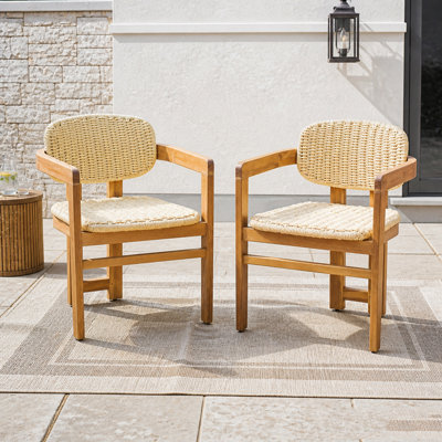 Ensemble de chaises d'extérieur en rotin tissé