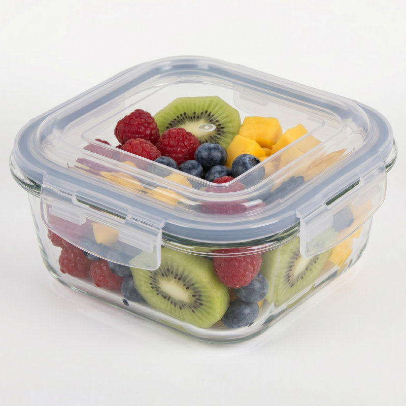  1200ml Square High Borosilicate Glass Food Storage