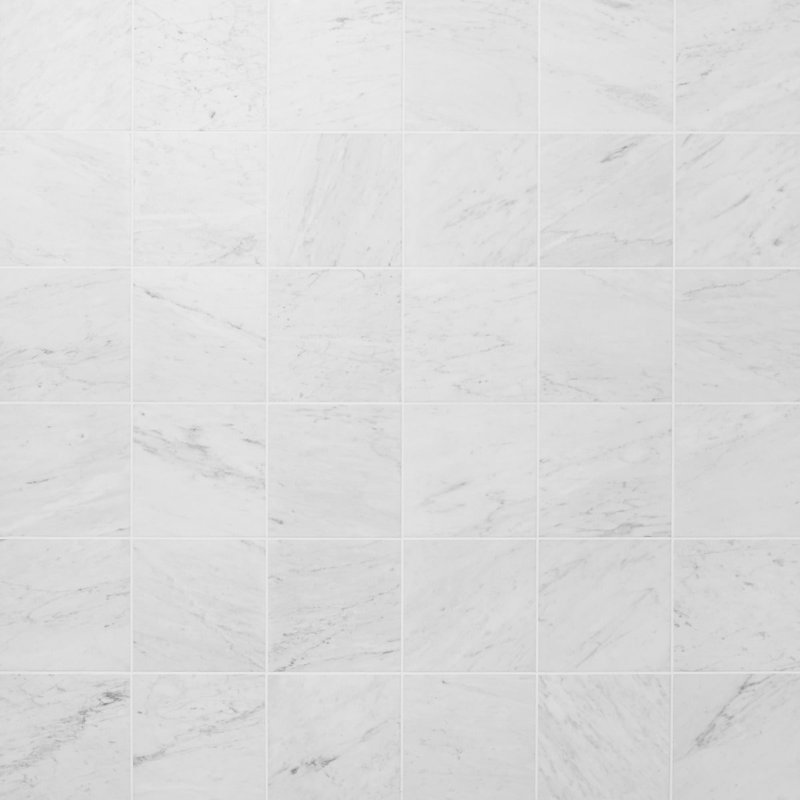 Carrara carreau de marbre et de plancher 7,87 po x 7,87 po Carrara (6,46 pieds carrés / caisse), 7.87'' W x 7.87'' L, White