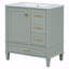 Ensemble de meuble-lavabo moderne avec ensemble lavabo 30 po, meuble-lavabo moderne avec porte à fermeture douce et 3 tiroirs, structure en bois massif